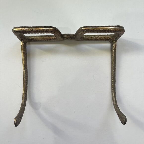 EYE GLASSES SCULPTURE Paperweight 7" Hammered Gold Spectacles Quirky Fun Decor - Picture 3 of 13